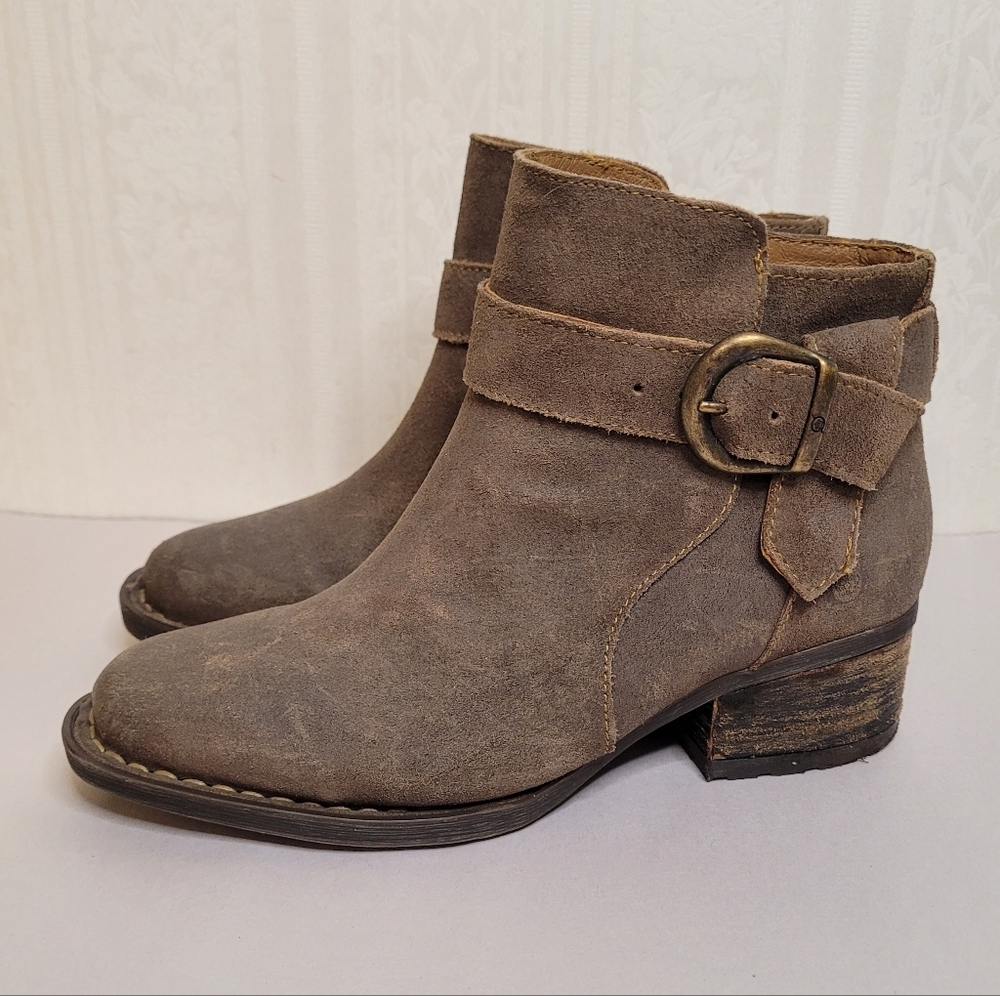 Born Morocco Brown Leather Ankle Boots Size 5.5 - Picture 6 of 11